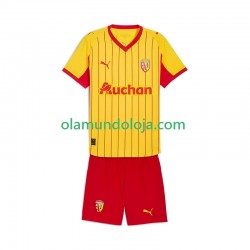 Camisola RC Lens Criança Equipamento Primeiro 2025-2026 Manga Curta